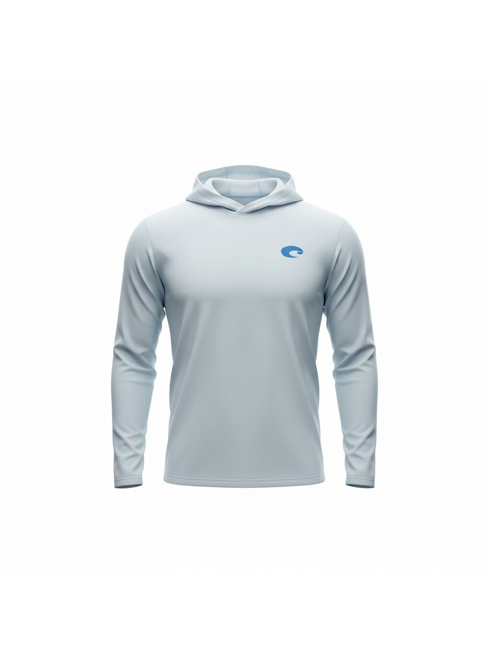 Costa Technical Hooded Long Sleeve Shirt Large Light Blue